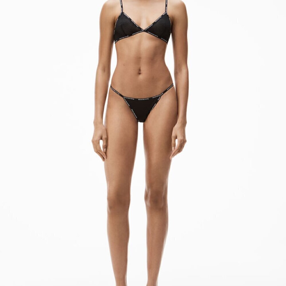 NWT Alexander wang bodywear sexy trendy black string cut bikini brief panty M